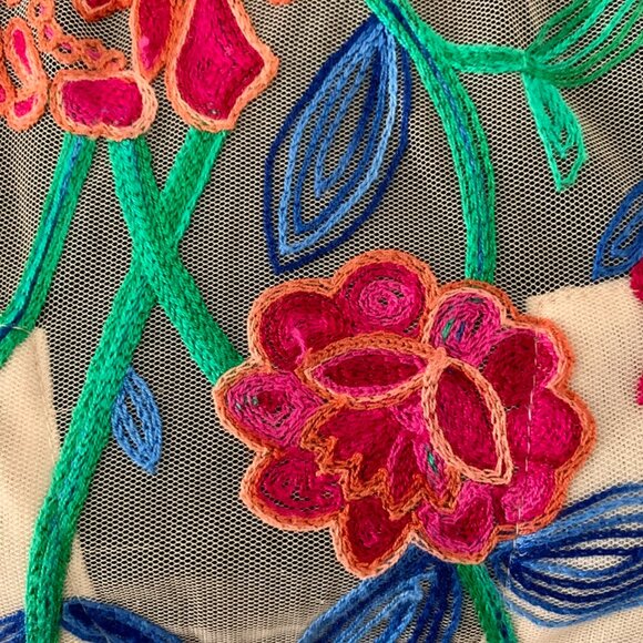 Floral Embroidered Lace Dress (Size S) - Picture 7 of 12